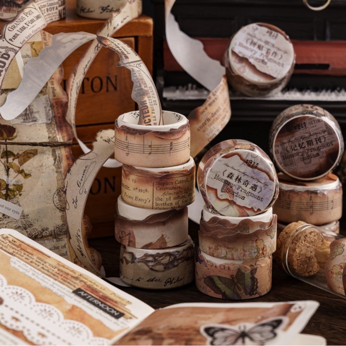

1 Roll Washi Tape Vintage Sticker Scrapbook MEMORY FRAGMENT SERIES Journal DIY