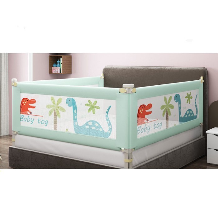 Pagar Bayi Anak Pengaman Kasur Tempat Tidur Ranjang Bayi Safety Fence - DINO ABU, 1.6 METER