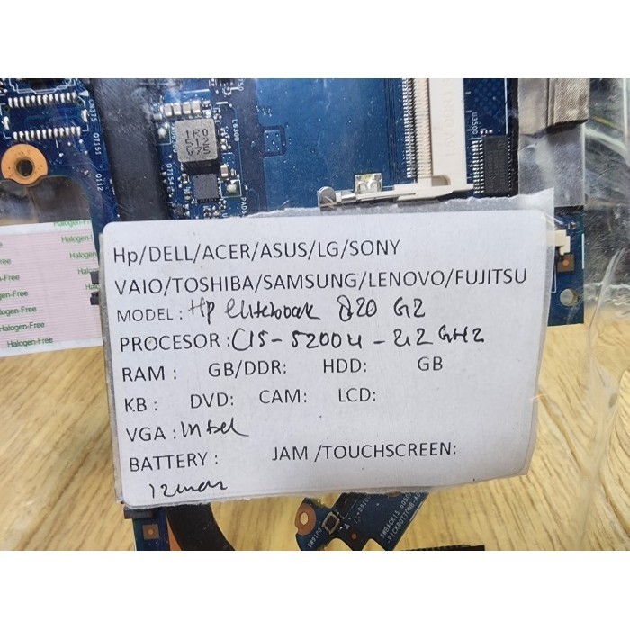 HP EliteBook 820 G2 i5-5200U U Series Motherboard 781856-601