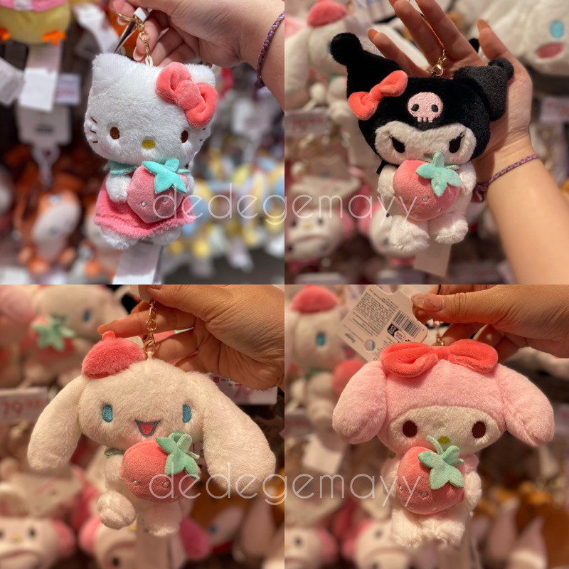 Miniso x Sanrio - Plushie Doll Keychain Sanrio | Gantungan Kunci Boneka Sanrio Strawberry