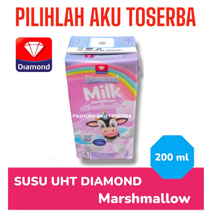 

IO Susu DIAMOND UHT Marshmallow ukuran 200 ml - ( 1 DUS ISI 24 )