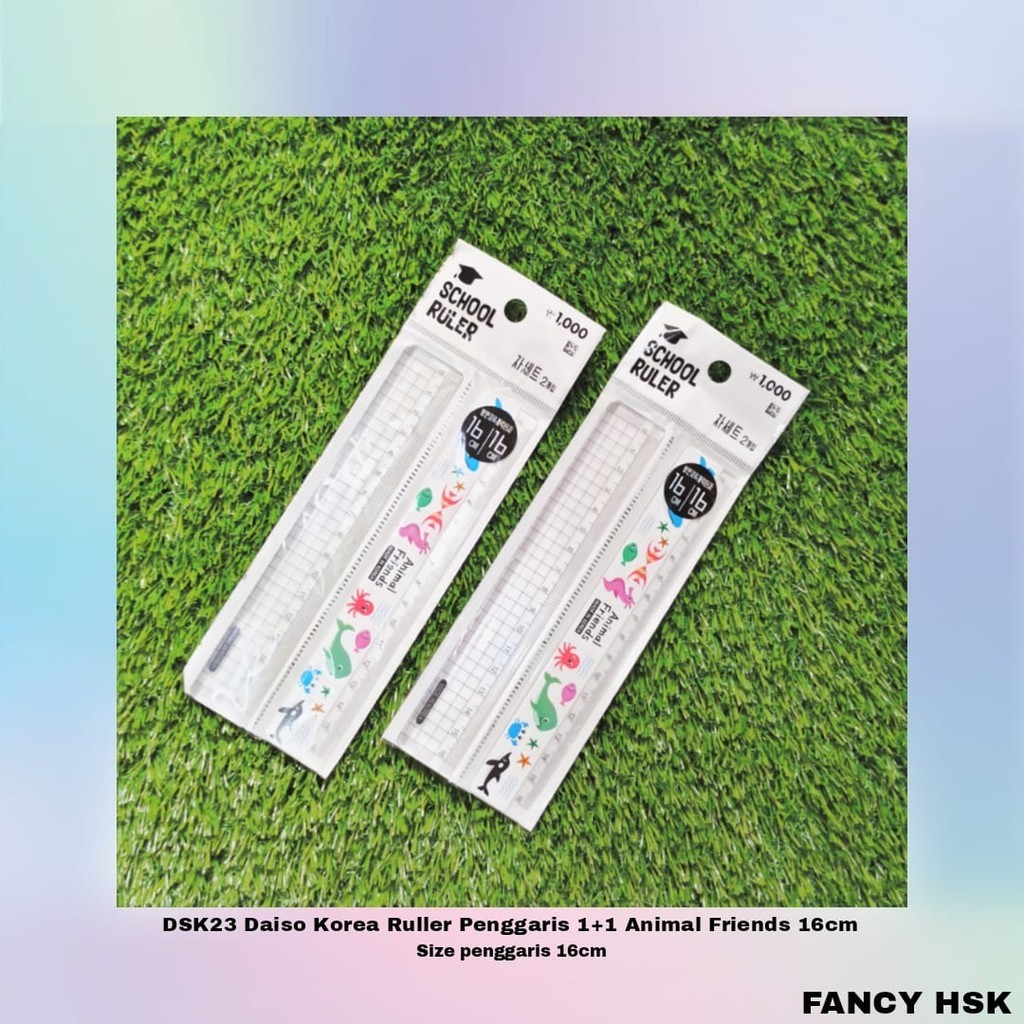 

DAISO KOREA RULLER PENGGARIS 1+1 ANIMAL FRIENDS 16CM DSK23