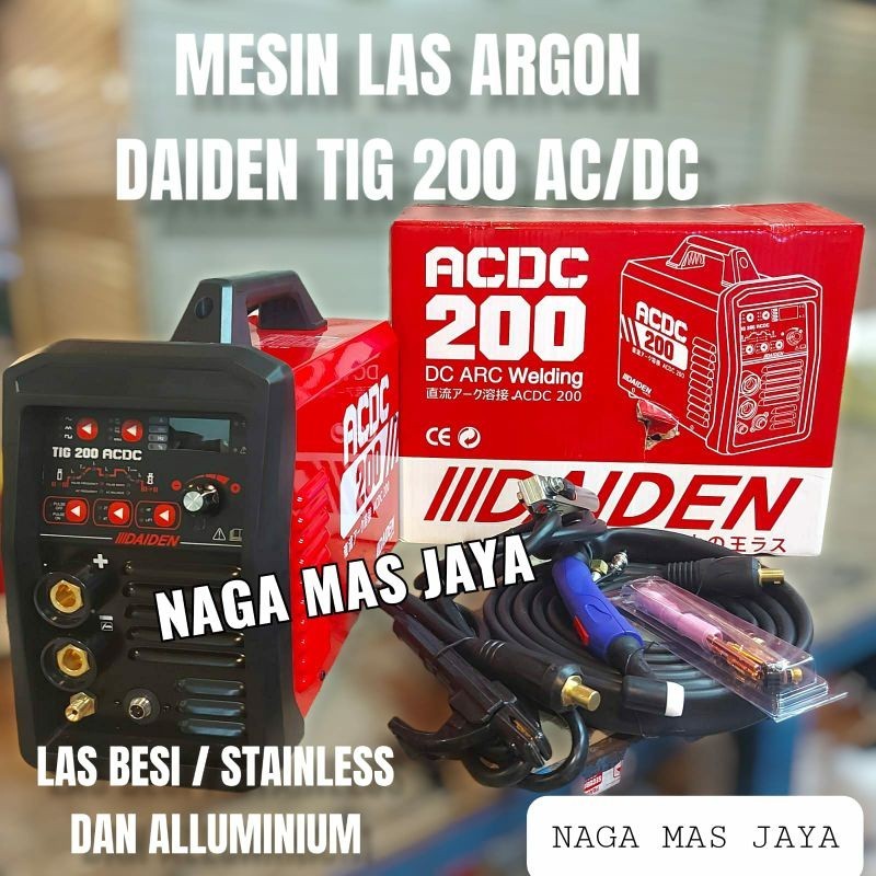 MESIN LAS ARGON DAIDEN TIG 200 ACDC / TRAFO LAS INVERTER DAIDEN TIG 200 AC/DC / TRAVO LAS ARGON DAIDDN TIG 200 AC-DC