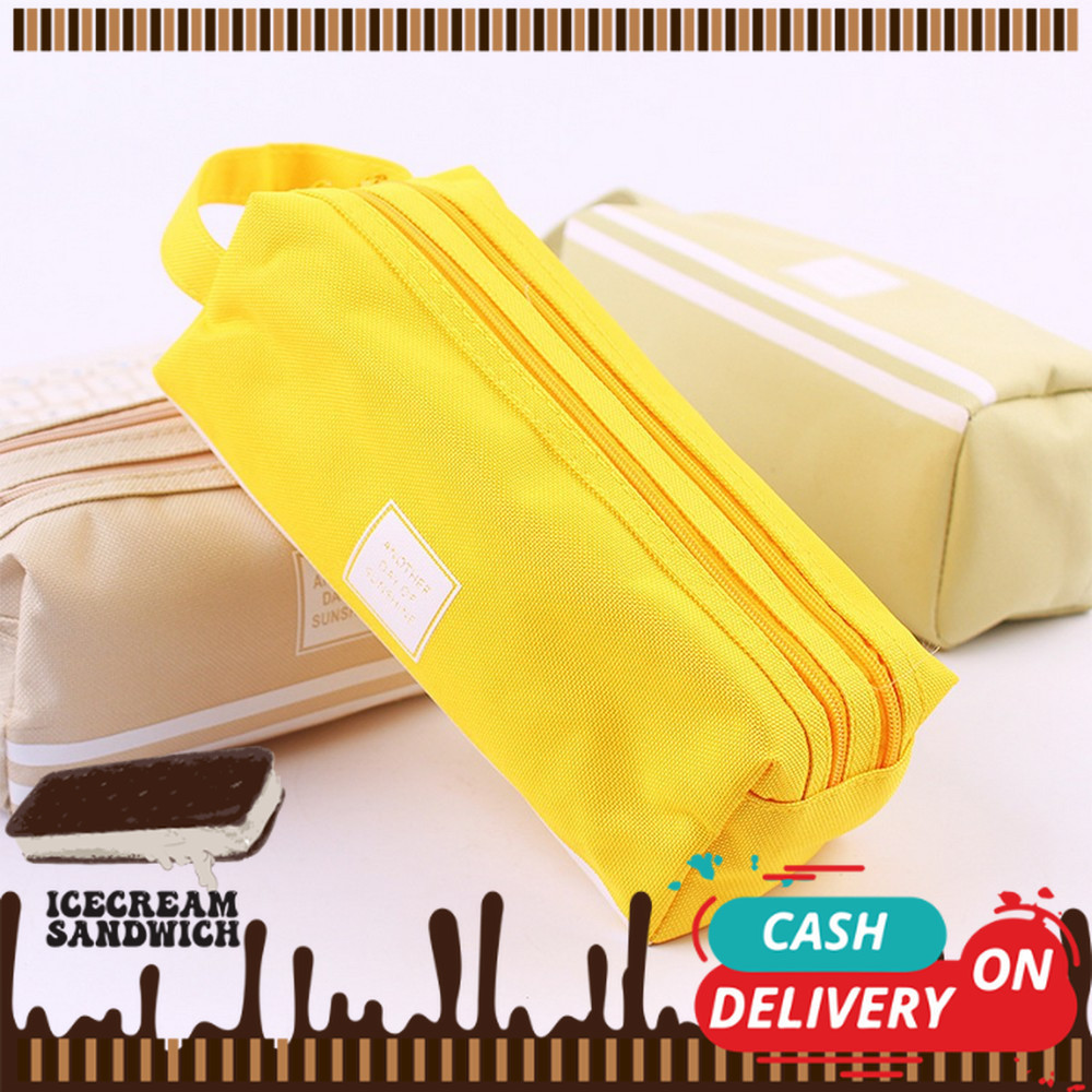 

[ ICS ] Tempat Alat Tulis Perlengkapan Sekolah 2 Sisi Dompet Pensil Stationery / Kotak Pensil Tempat Bolpen Pen Make Up Pouch Kosmetik Travel A80