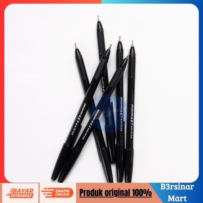 

[[KUALITAS TERBAIK]] Pulpen Bolpen Ball Point Standard AE7 0.5mm Harga Perlusin! Hitam COD