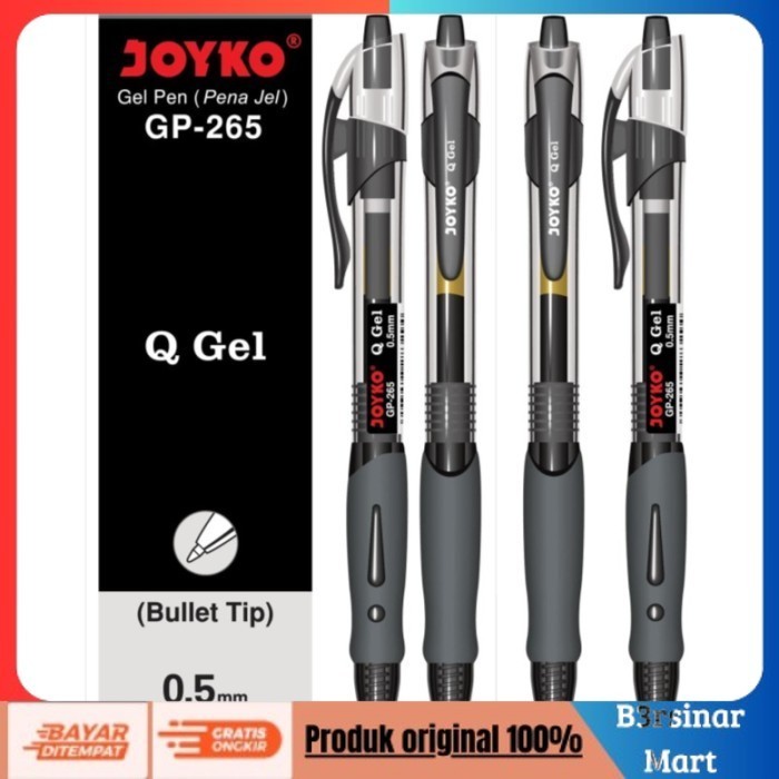 

[[KUALITAS TERBAIK]] Ballpoint Gel JOYKO GP265 0,5 Hitam (Pack 12 Pcs) COD