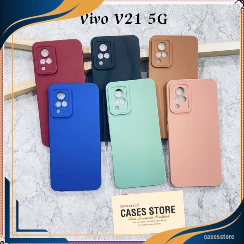 CASE MACARON VIVO V21 5G SOFTCASE PRO CAMERA SILICONE MATTE EDGE CASING LIQUID PREMIUM