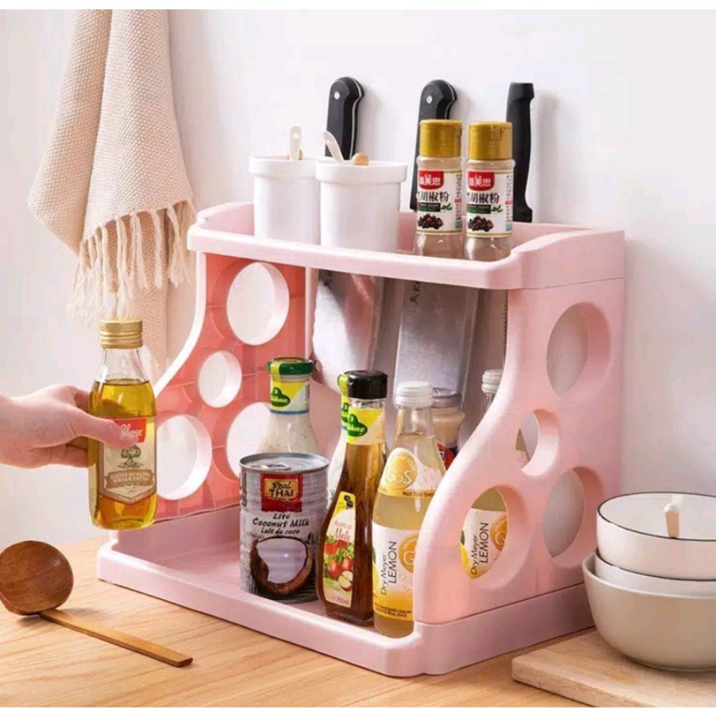 Rak Dapur Plastik 2 Susun - Rak Plastik Susun ATK Skincare