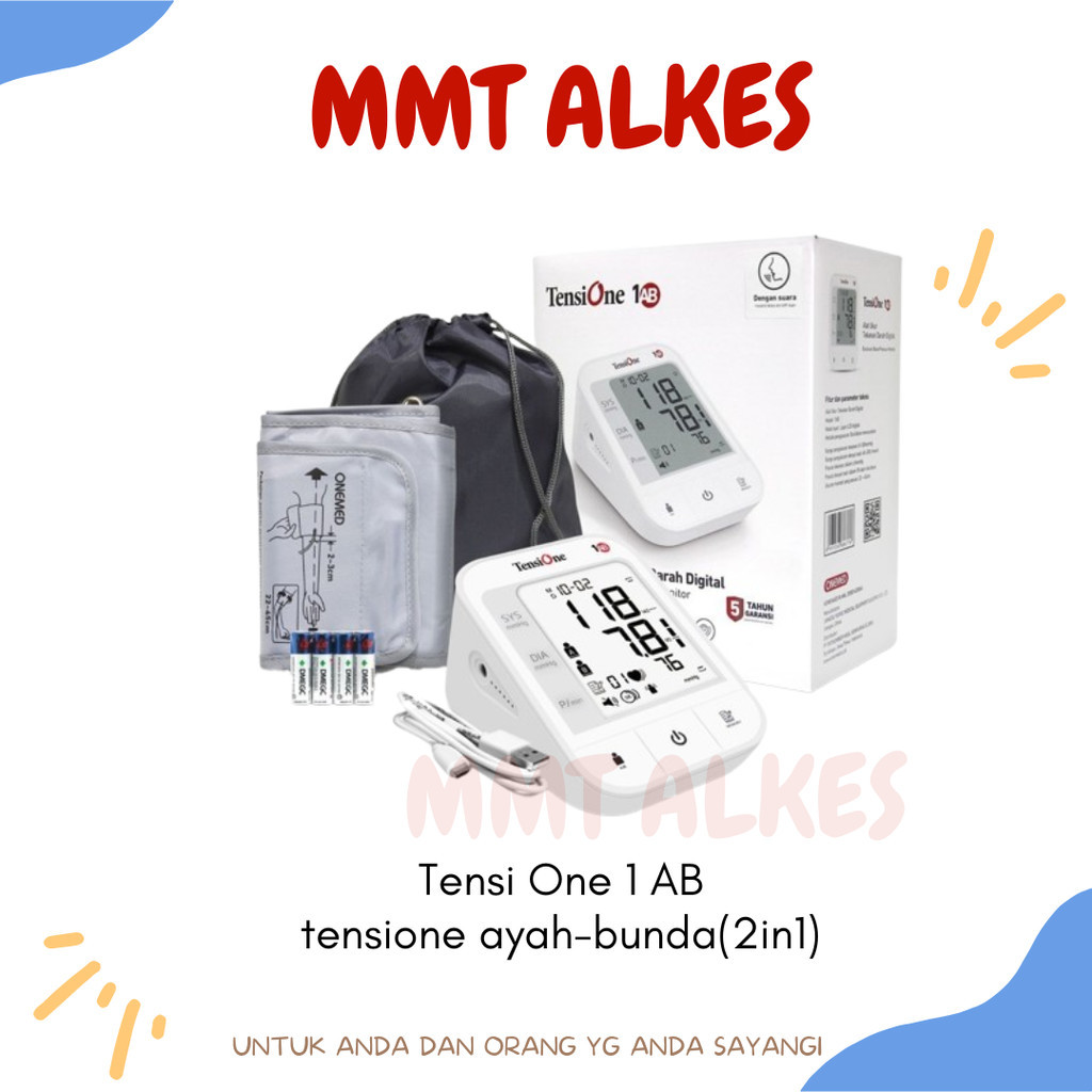 TensiOne 1AB Onemed - Tensimeter Digital Dengan Suara dan Layar LCD Besar