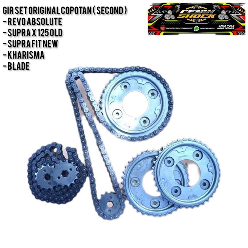 jual promo Gir set Gear depan blakang dan rantai rante Honda REVO Absolut Honda BLADE 125 Fi SUPRA X