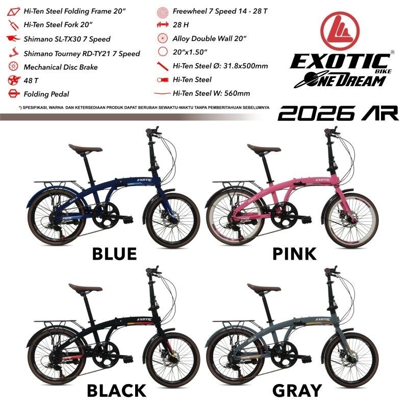 Sepeda lipat  16 20 inch exotic 2026 AR folding bike