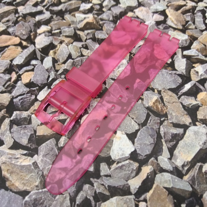 [New Trendy] Tali Pengganti Jam Tangan Swatch Tali Jam Tali Swatch Kualitas Bagus - Merah Muda