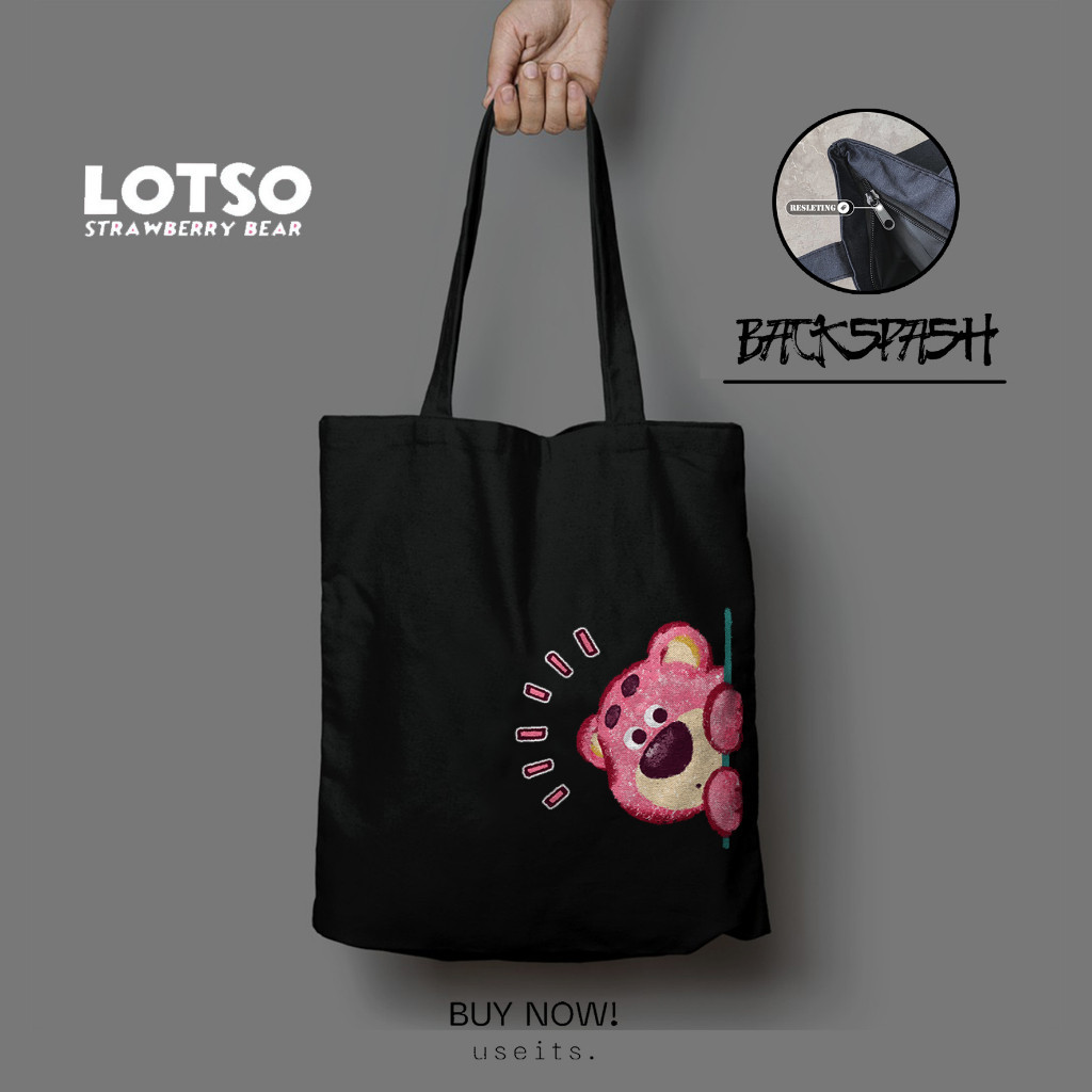 Totebag Lotso THD - Lotso - Tas selempang Lotso - Lotso Miniso - Barang Lotso - Gift Lotso - Lotso G