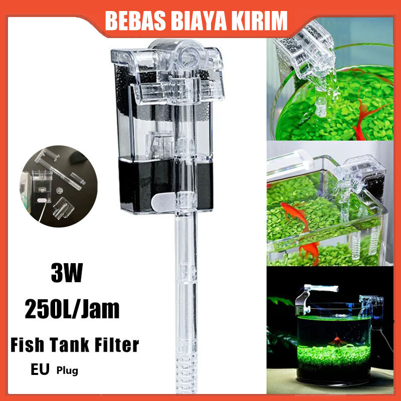 FILTER GANTUNG AKUARIUM FILTER AIR AQUARIUM GANTUNG 3W 250L/JAM PENYARING AKUARIUM AQUASCAPE