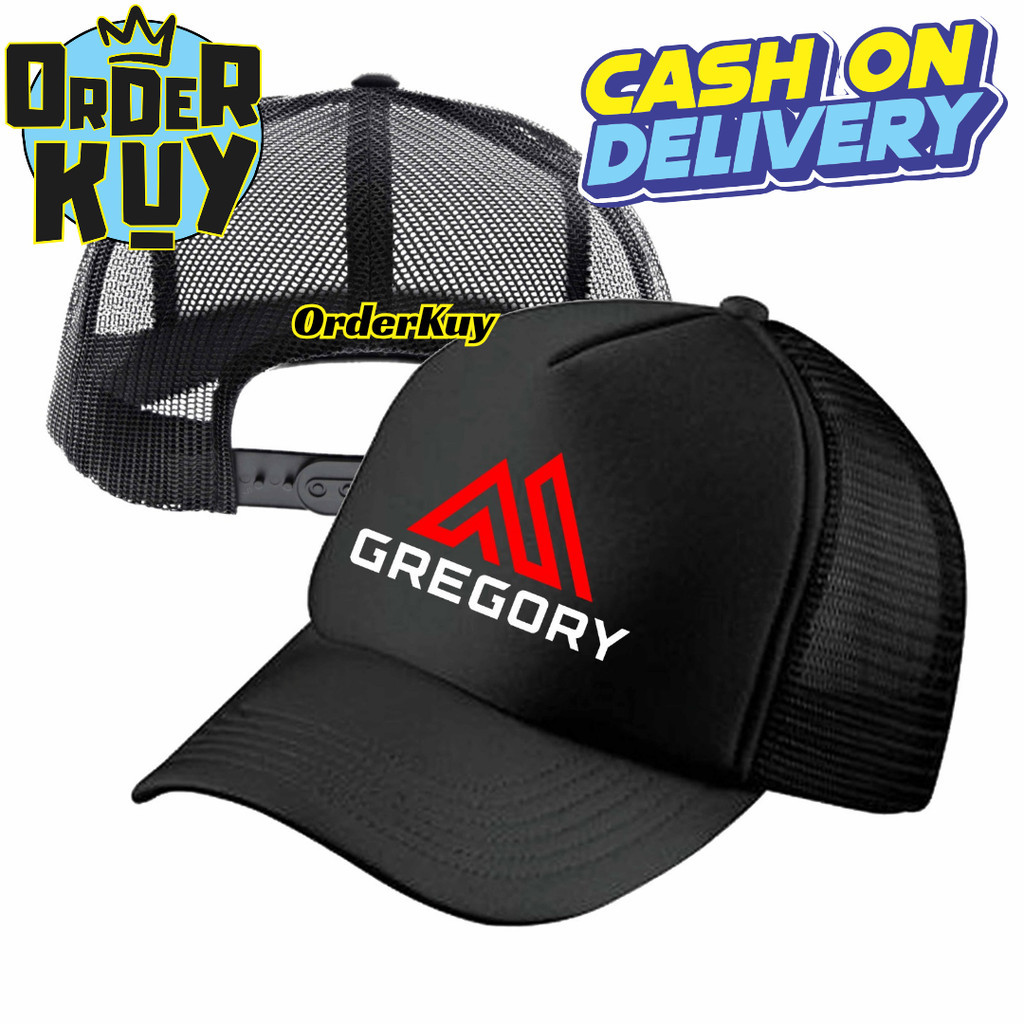 OrderKuy Topi Trucker GREGORY - Topi Distro GREGORY Logo - Topi GREGORY Premium - Topi Pria Dewasa -