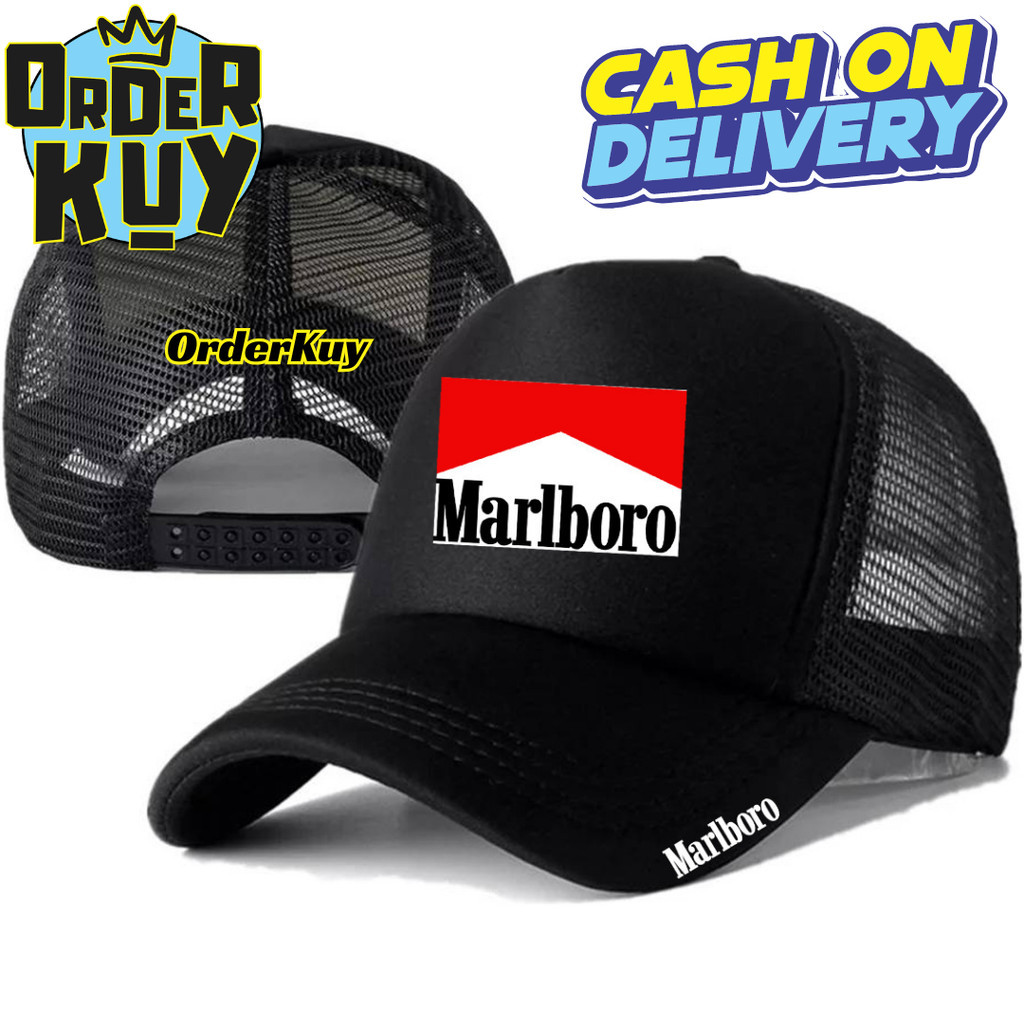 OrderKuy Topi Trucker MARLBORO - Topi Distro MARLBORO Logo - Topi MARLBORO Premium - Topi Pria Dewas
