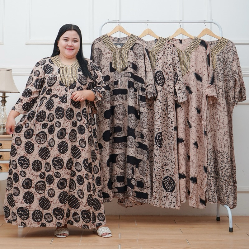 Gamis Renda Sultan Ld 130 Cm | Daster Dress Jumbo Busui Friendly | Muat BB 90-95 Kg | Gamis Jumbo//B