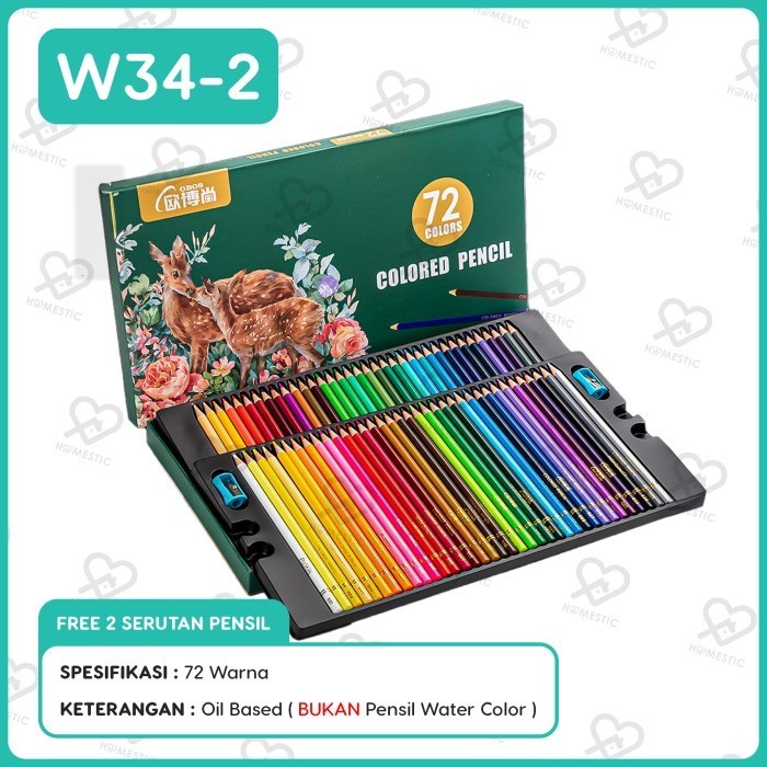 

✨LARIS✨ -Pensil Warna Kualitas Tinggi Pensil Warna Minyak 48/72 Warna - W34-1