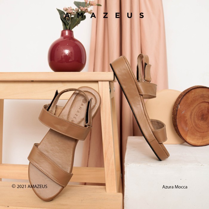 New Collection Amazeus AZURA Sandal Tali Wanita - Mocca, 40