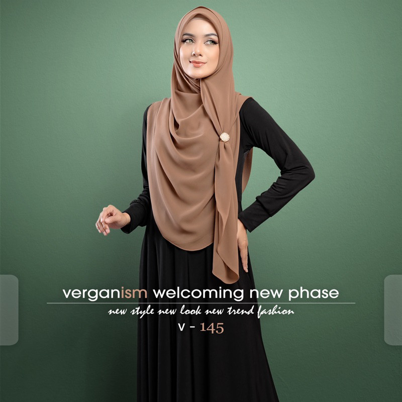 Terlaris ~Pashmina inner vergano v145 Hijab Terbaru Hijab  Kekinian Hijab Fashion Menutup Dada Warna