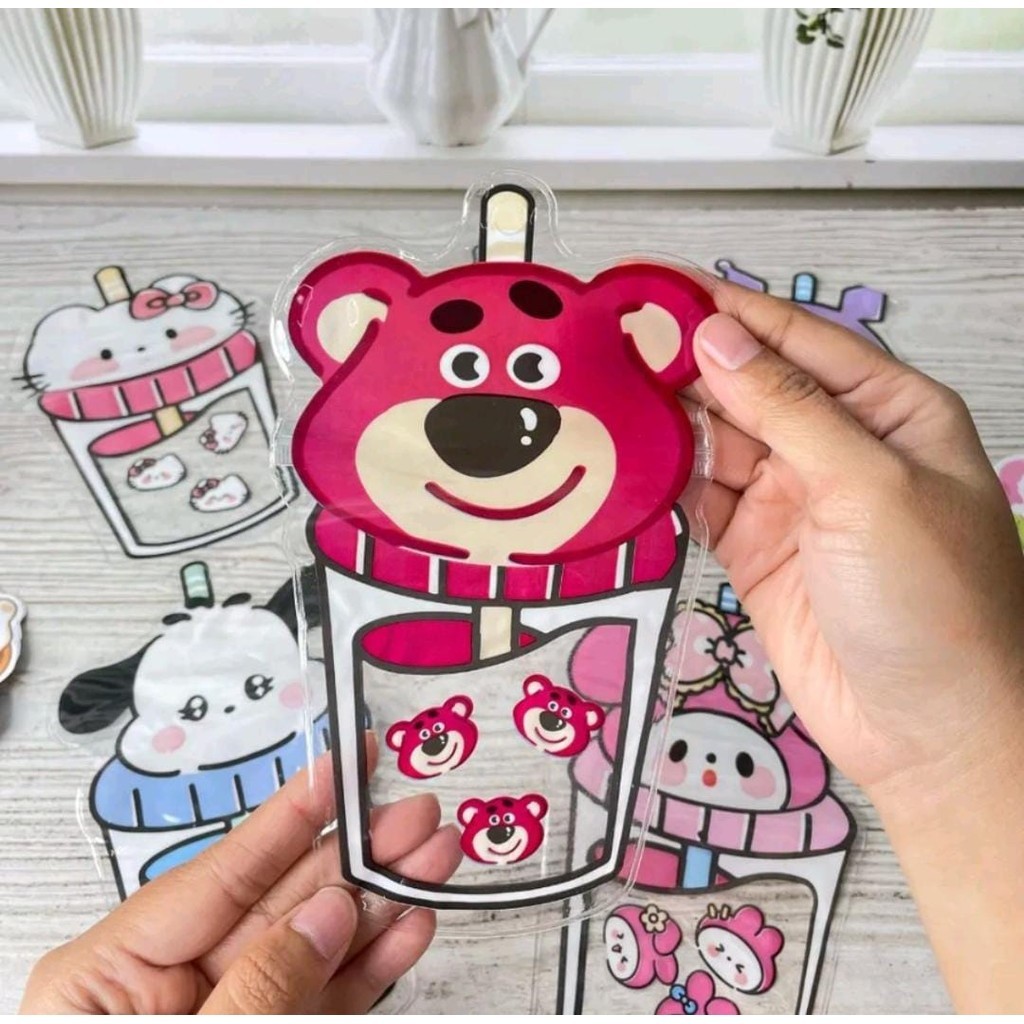 (Pimenova) Pouch PVC Sanrio Pouch PVC Bening Sanrio Ziplock Transparant Cute Kuromi Melody Hello Kit
