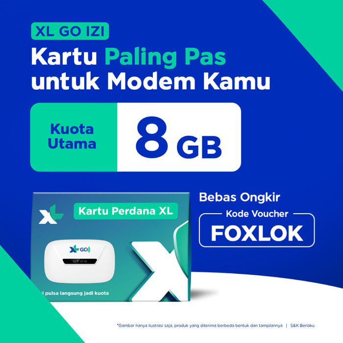 Kartu Perdana XL GO - Khusus Perangkat MiFi (Modem Portable WiFi) - 8GB