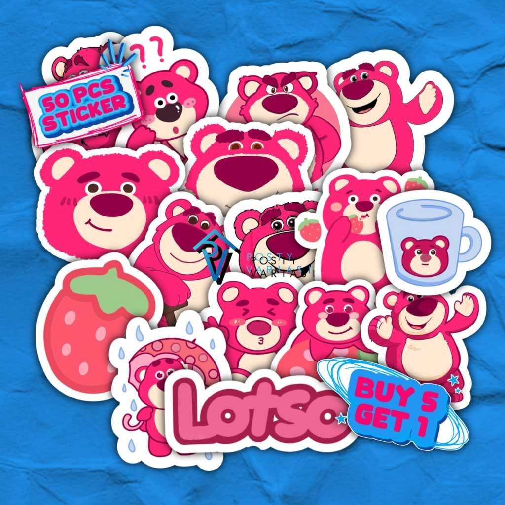 

[50 Pcs] Stiker HP Laptop / Sticker Helm Pink Lotso Bear Aesthetic Anti Air