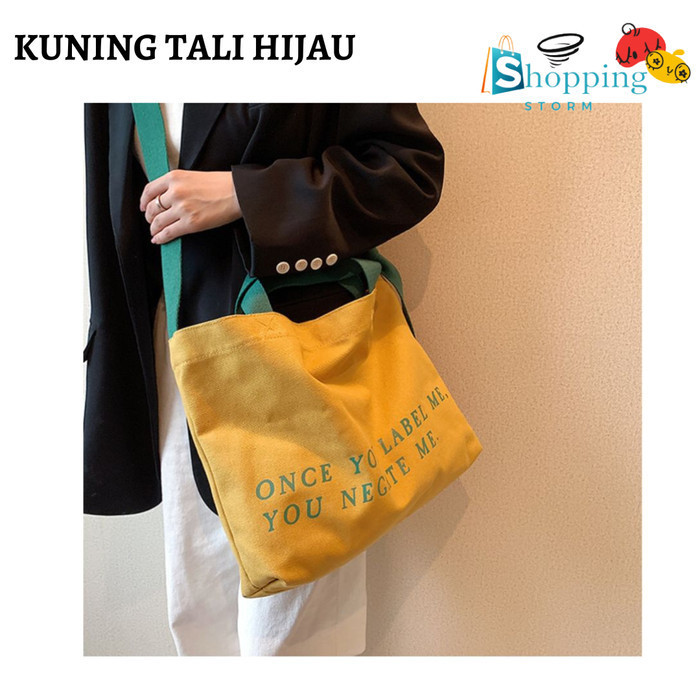 Tas Totebag Kanvas Fashion Wanita/Totebag Bergambar Lucu/Totebag Besar - ONCEYOULABELK