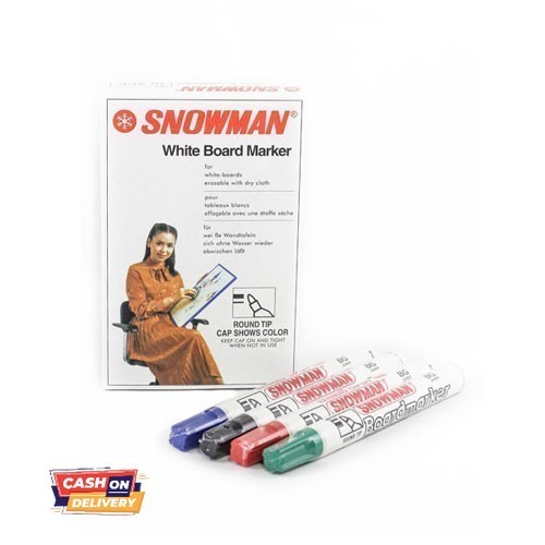 

✨LARIS✨ -SPIDOL WHITEBOARD SNOWMAN ABG12 ISI 12 PCS - ABG 12 HITAM - ABG 12 MERAH