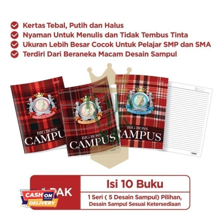 

✨LARIS✨ -Buku Tulis Big Boss BigBoss 50 Campus Kampus 1 pak 10 Buku