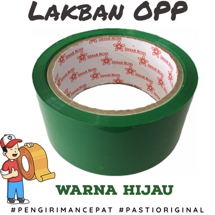 

Lakban OPP Warna Hijau 2inch 50Meter PER 1 ROLL