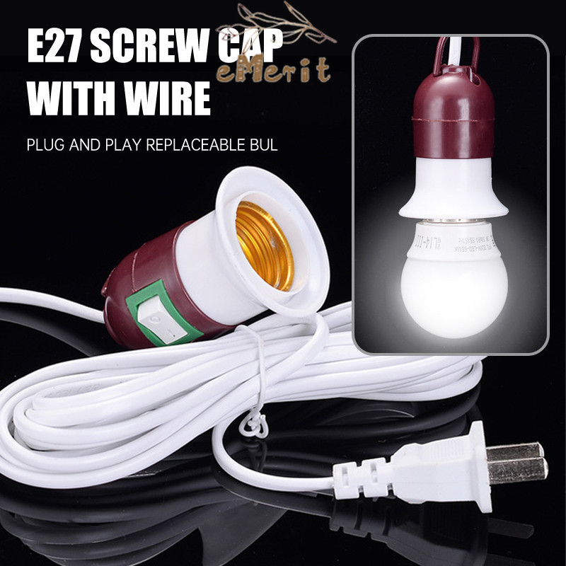 Fitting Lampu Gantung Kabel  5m Fitting Lampu Gantung Saklar