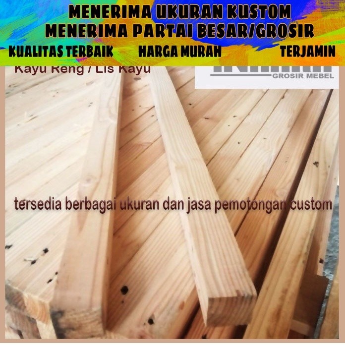 kayu reng lis stik jati belanda 120x1x1cm termurah