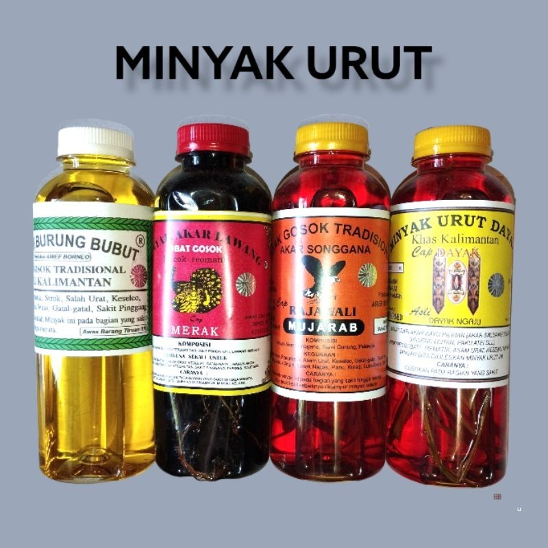 MINYAK URUT DAYAK 250 ML - MINYAK BUBUT SONGGANA AKAR LAWANG