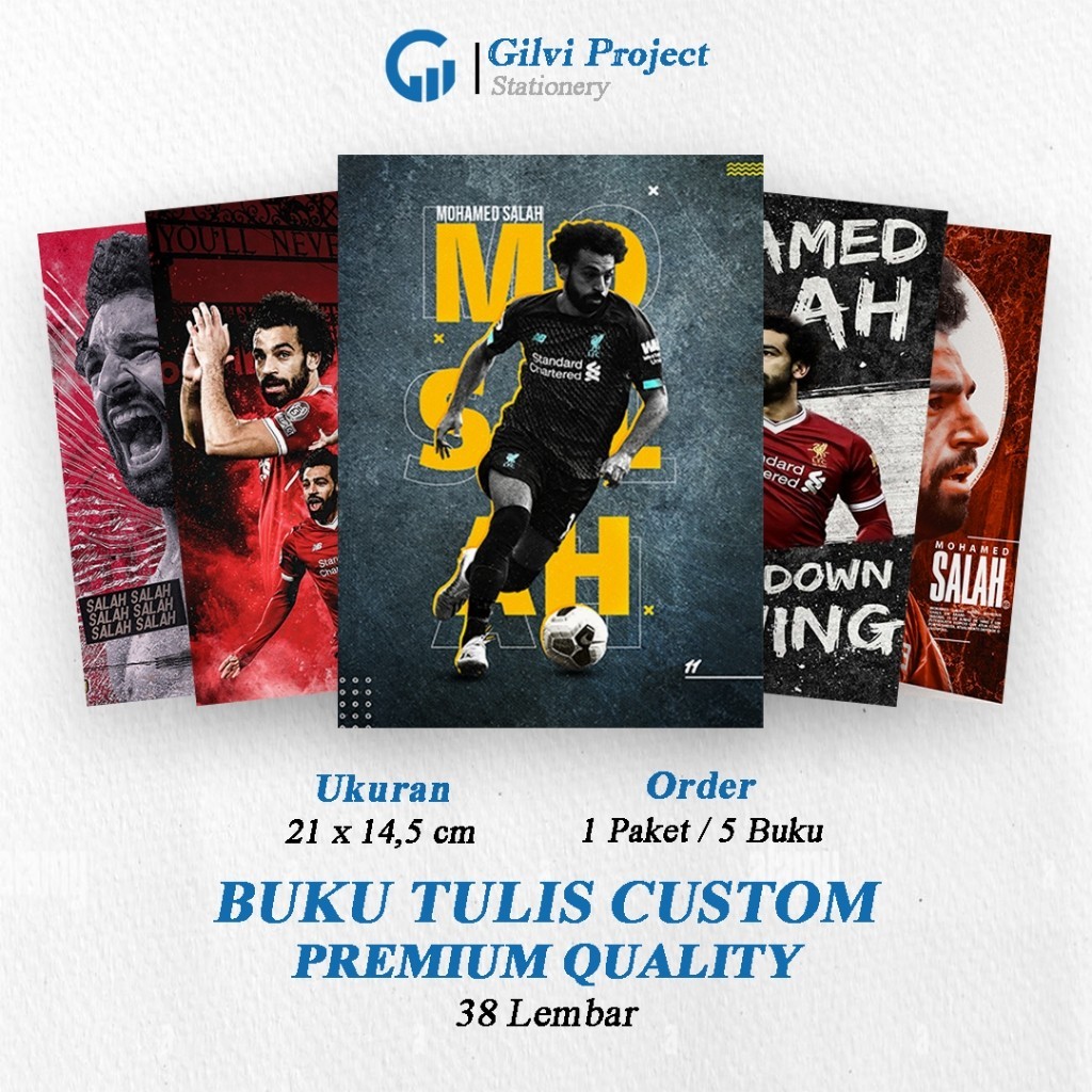 

Buku Tulis Sekolah Custom Tema Sepak Bola MOHAMED SALAH Bergaris 38 Lembar 1 Pak Isi 5 Buku/ Buku Tulis Anime/ Buku Aesthetic/ Buku Catatan