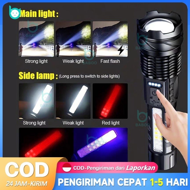 【COD】SENTER SWAT POLICE MURAH TERBAIK / SENTER LED CAS USB / SENTER SWAT