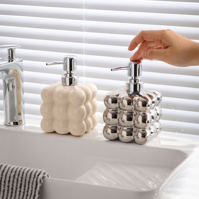 Botol Sabun Cair Tangan Cuci Keramik Aesthetic Unik Pump Foam Soap Dispenser 300 ml