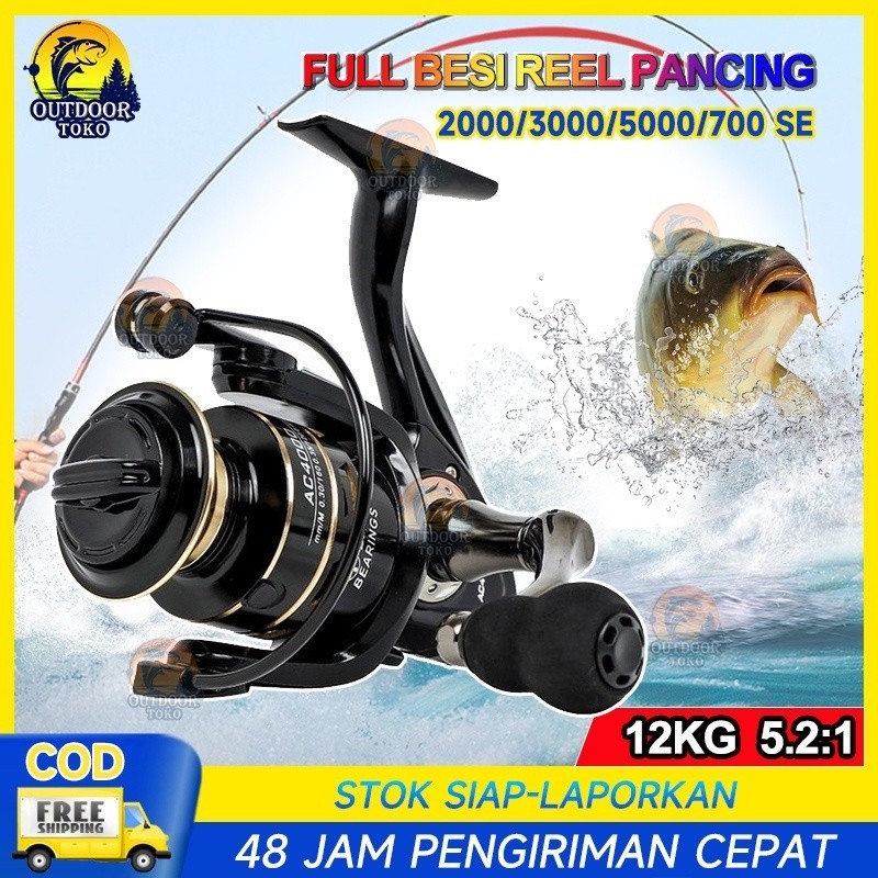 Reel Pancing Metal Kecepatan Tinggi He1000-7000 Max Drag 20kg 5.2: 1 Reel Pancing Gk 2000/3000/5000/