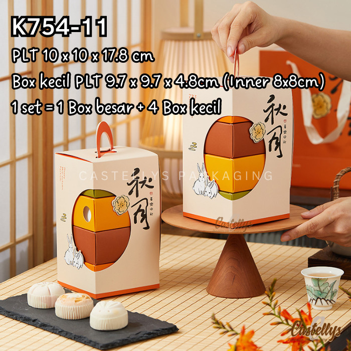 

Kotak K754-11 Box Mooncake 75gr Pia Snowskin Mochi Kue Bulan Rabbit