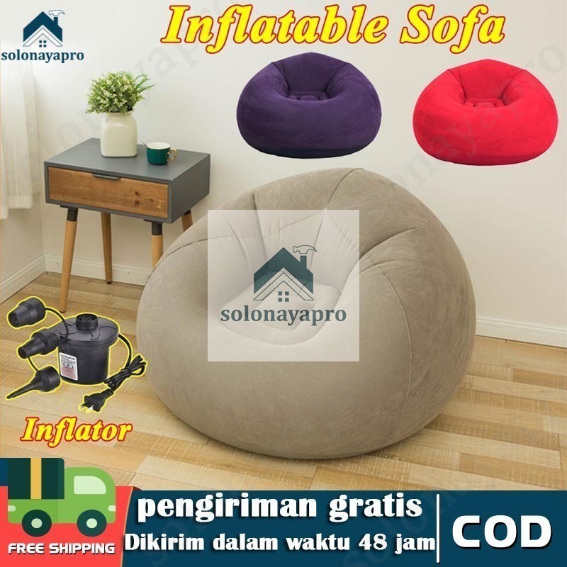 Beanbag Oval  Bean Bag Kursi Santai Kursi Sofa Tiup Malas Kursi Kursi Panjang PVC Menebal Tatami Bea