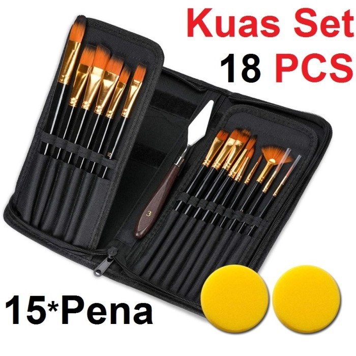 

Art Brush Set Kuas Lukis BRS-12 SET Kuas Alat Lukis Set Lengkap Mixing z1