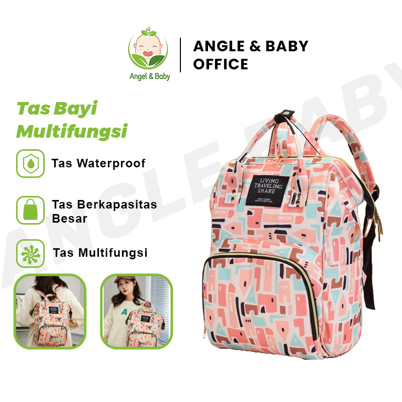 [Angel＆Baby]  Tas Bayi Multifungsi Tas Ransel Perlengkapan bayi Tas Ransel Ibu / Tas Popok / Bayi Di
