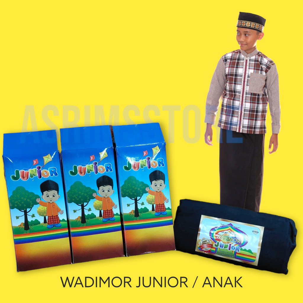 Sarung Anak Tanggung Wadimor Junior Motif Hitam Polos Produk Original