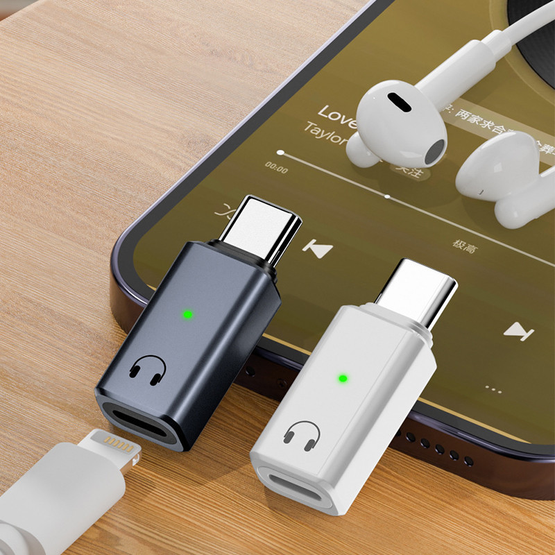 Type-C Wired Earphone Audio AUX Adapter For Lightning For Iphone For IPad For Macbook Laptop Wired H