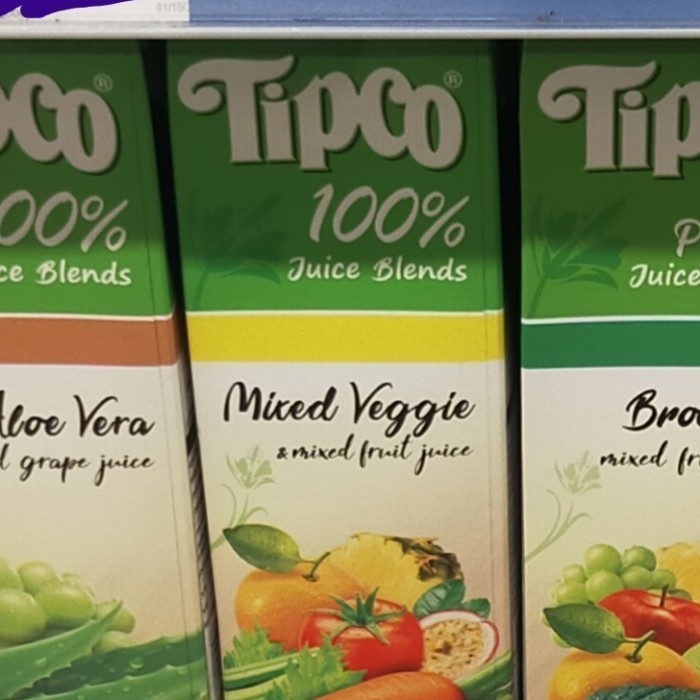 

tipco 100% juice blends mixed veggie dan fruit 1ltr jus