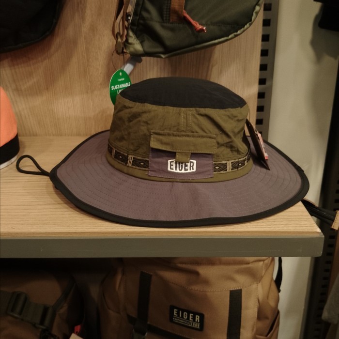 EIGER TOPI ETHNO CRUDE BUCKET HAT - BLACK