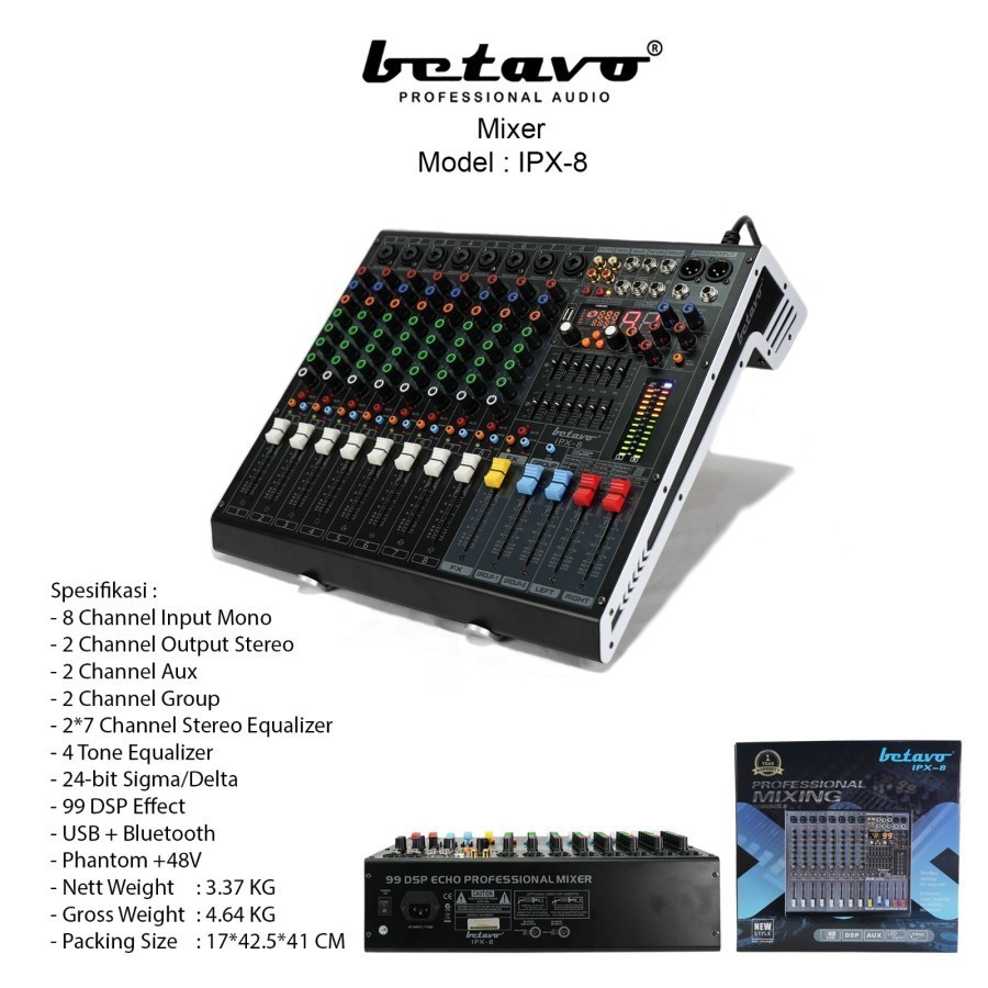 MIXER AUDIO BETAVO IPX 8 MIXER BETAVO IPX8 8 CHANNEL BETAVO