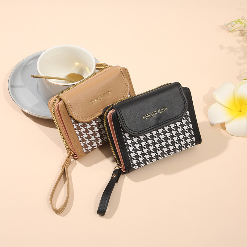 Dompet Wanita Lipat Mini Multifungsi Resleting Koin Simple Material Kulit PU Leather Dompet cewek Do