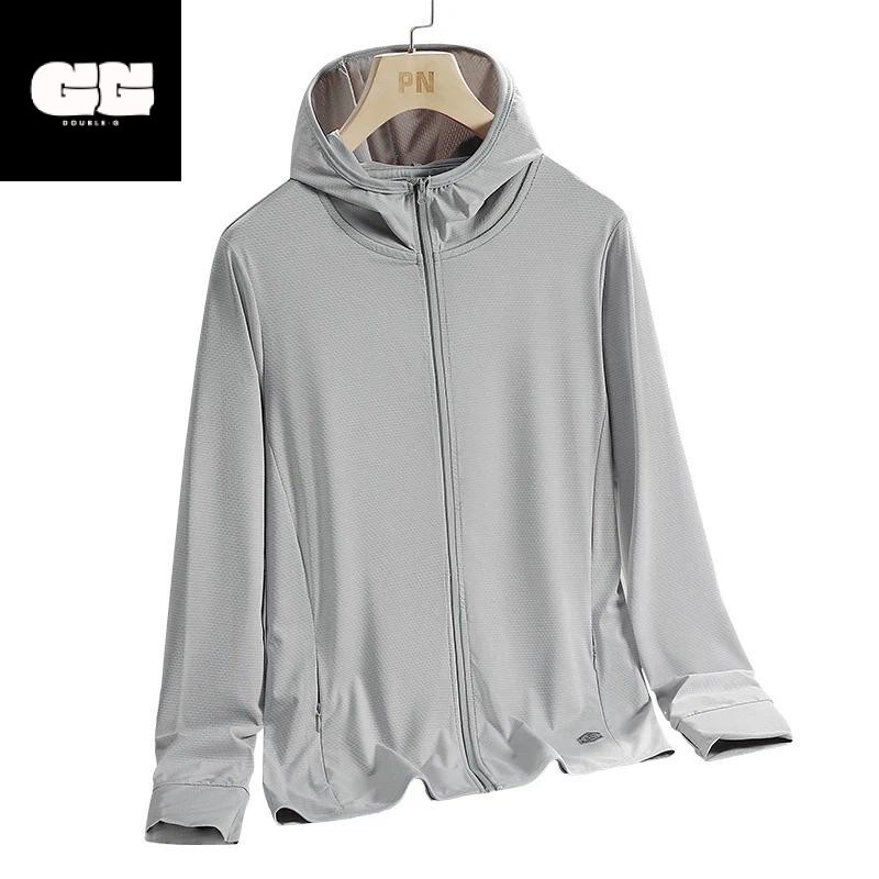 Double-G Mavis Jaket Anti UV Pakaian Olahraga Pria/Cowok Bahan Nyaman Premium