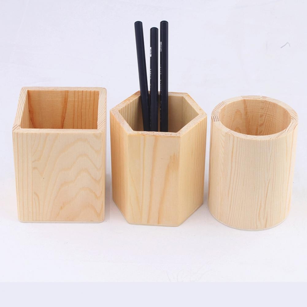 

Multifunctionele Houten Kantoor Organisator Mode Mooie Eenvoud Ontwerp Potlood Houders Bureau Kantoor Pen Houder